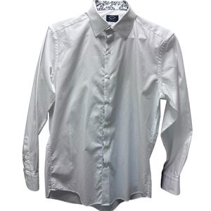 PAUL & SHARK YACHTING WHITE BUTTON DOWN SHIRT W/CONTRAST  FABRIC,  MENS LARGE
